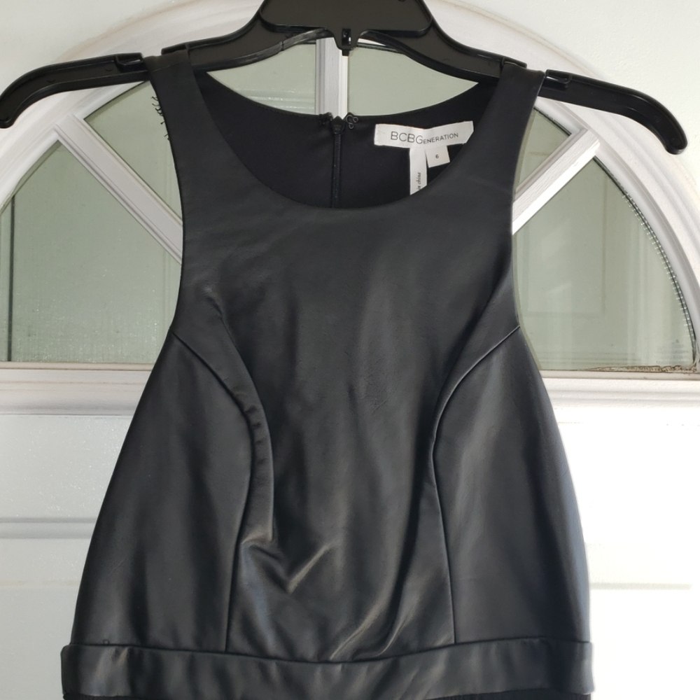 Leather & Black short dress